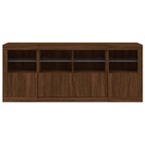 Sideboard mit LED-Leuchten, braune Eiche, 163 x 37 x 67 cm