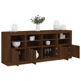 Sideboard mit LED-Leuchten, braune Eiche, 163 x 37 x 67 cm