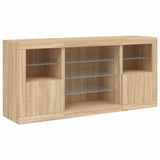 Sideboard with LED lights sonoma oak 142.5x37x67 cm