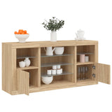 Sideboard mit LED-Leuchten Sonoma-Eiche 142,5x37x67 cm