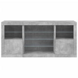 Buffet avec lumières LED gris béton 142,5x37x67 cm