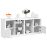 Sideboard with white LED lights 163x37x67 cm