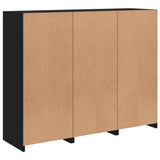 Sideboards with LED lights 3 pcs black engineered wood