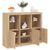 Sideboards mit LED-Beleuchtung, 3-teilig, Sonoma-Eiche, Holzwerkstoff