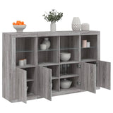 Buffets avec lumières LED 3 pcs sonoma gris bois d'ingénierie