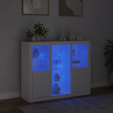 Sideboards mit LED-Beleuchtung, 3 Stück, weißes Holzwerkstoff