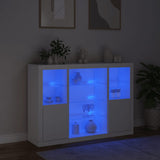 Sideboards mit LED-Beleuchtung, 3 Stück, weißes Holzwerkstoff