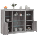 Buffets avec lumières LED 3 pcs sonoma gris bois d'ingénierie