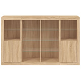 Sideboards mit LED-Beleuchtung, 3-teilig, Sonoma-Eiche, Holzwerkstoff