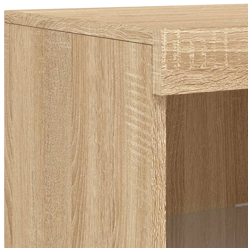 Sideboards mit LED-Beleuchtung, 3-teilig, Sonoma-Eiche, Holzwerkstoff