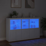 Buffet avec lumières LED blanc 162x37x100 cm