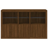 Sideboard mit LED-Leuchten, braune Eiche, 162 x 37 x 100 cm