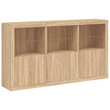 Sideboard with LED lights sonoma oak 181.5x37x100 cm