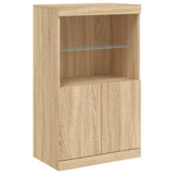 Sideboard with LED lights sonoma oak 181.5x37x100 cm