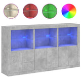 Sideboard mit betongrauen LED-Leuchten 181,5x37x100 cm