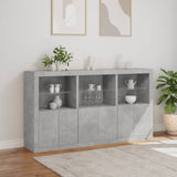 Sideboard mit betongrauen LED-Leuchten 181,5x37x100 cm