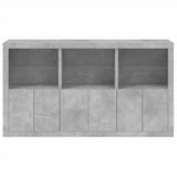 Buffet avec lumières LED gris béton 181,5x37x100 cm