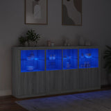 Sideboard mit LED-Leuchten Sonomagrau 202x37x100 cm