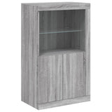 Sideboard mit LED-Leuchten Sonomagrau 202x37x100 cm