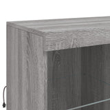 Sideboard mit LED-Leuchten Sonomagrau 202x37x100 cm