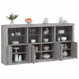 Sideboard mit LED-Leuchten Sonomagrau 202x37x100 cm