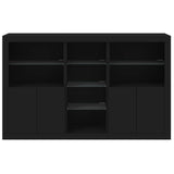 Sideboard with LED lights black 162x37x100 cm