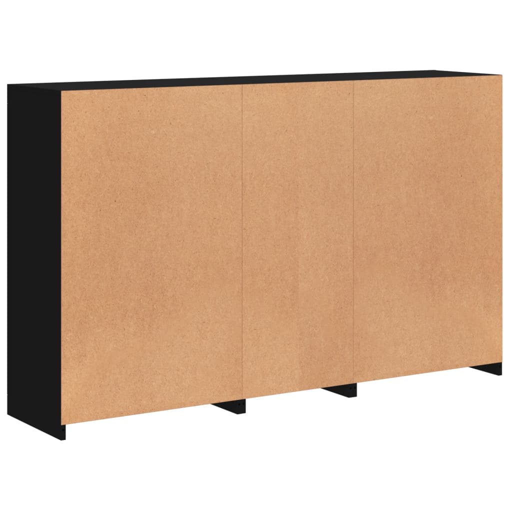 Sideboard with LED lights black 162x37x100 cm