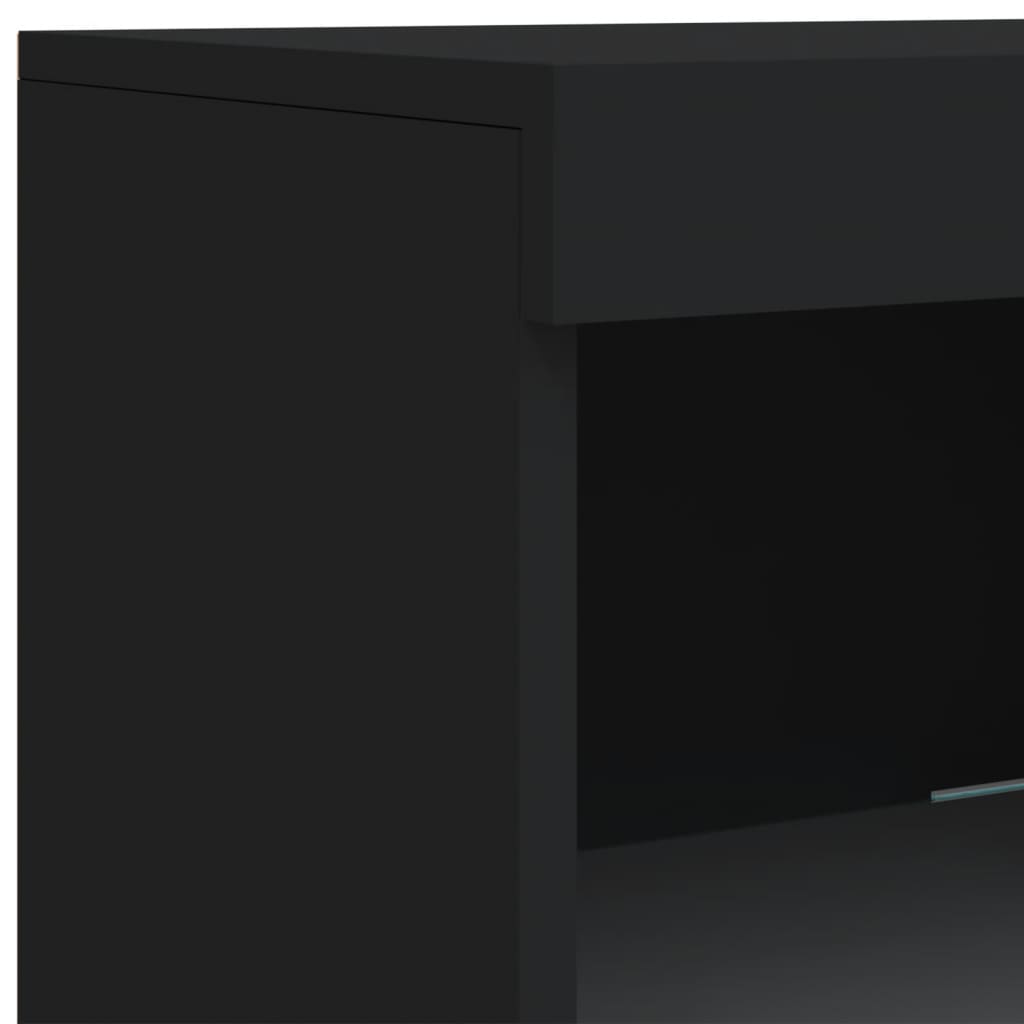 Sideboard with LED lights black 162x37x100 cm