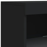 Sideboard with LED lights black 162x37x100 cm