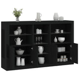 Sideboard with LED lights black 162x37x100 cm