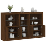 Sideboard mit LED-Leuchten, braune Eiche, 162 x 37 x 100 cm