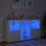 Buffet avec lumières LED blanc 181,5x37x100 cm