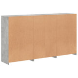 Sideboard mit betongrauen LED-Leuchten 181,5x37x100 cm