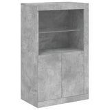 Sideboard mit betongrauen LED-Leuchten 181,5x37x100 cm