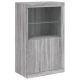 Buffet avec lumières LED sonoma gris 181,5x37x100 cm