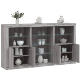 Buffet avec lumières LED sonoma gris 181,5x37x100 cm