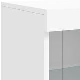 Sideboard with white LED lights 202x37x100 cm