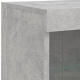 Buffet avec lumières LED gris béton 202x37x100 cm