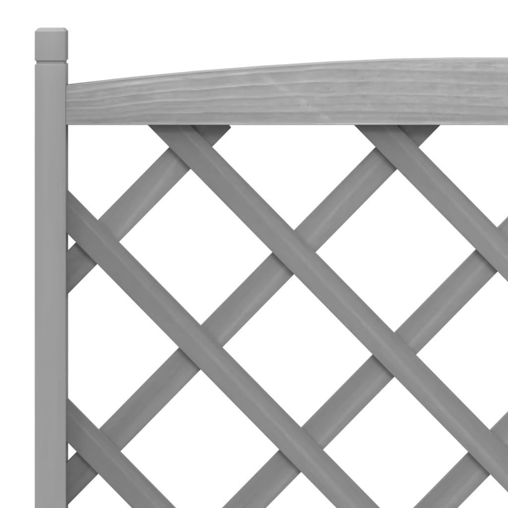 Planter with trellis and wheels gray solid fir wood