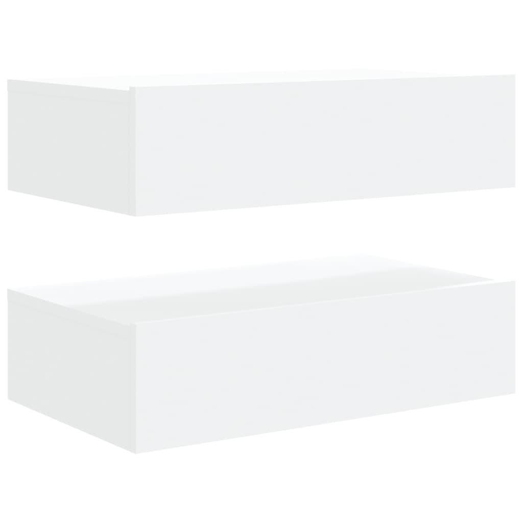 Meubles TV avec éclairage LED 2 pcs blanc 60x35x15,5 cm