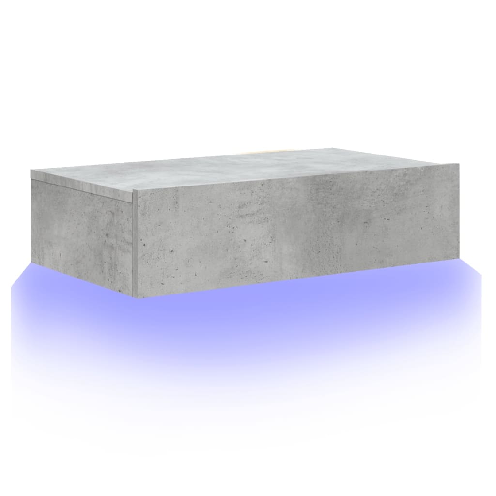 Meuble TV avec éclairage LED gris béton 60x35x15,5 cm