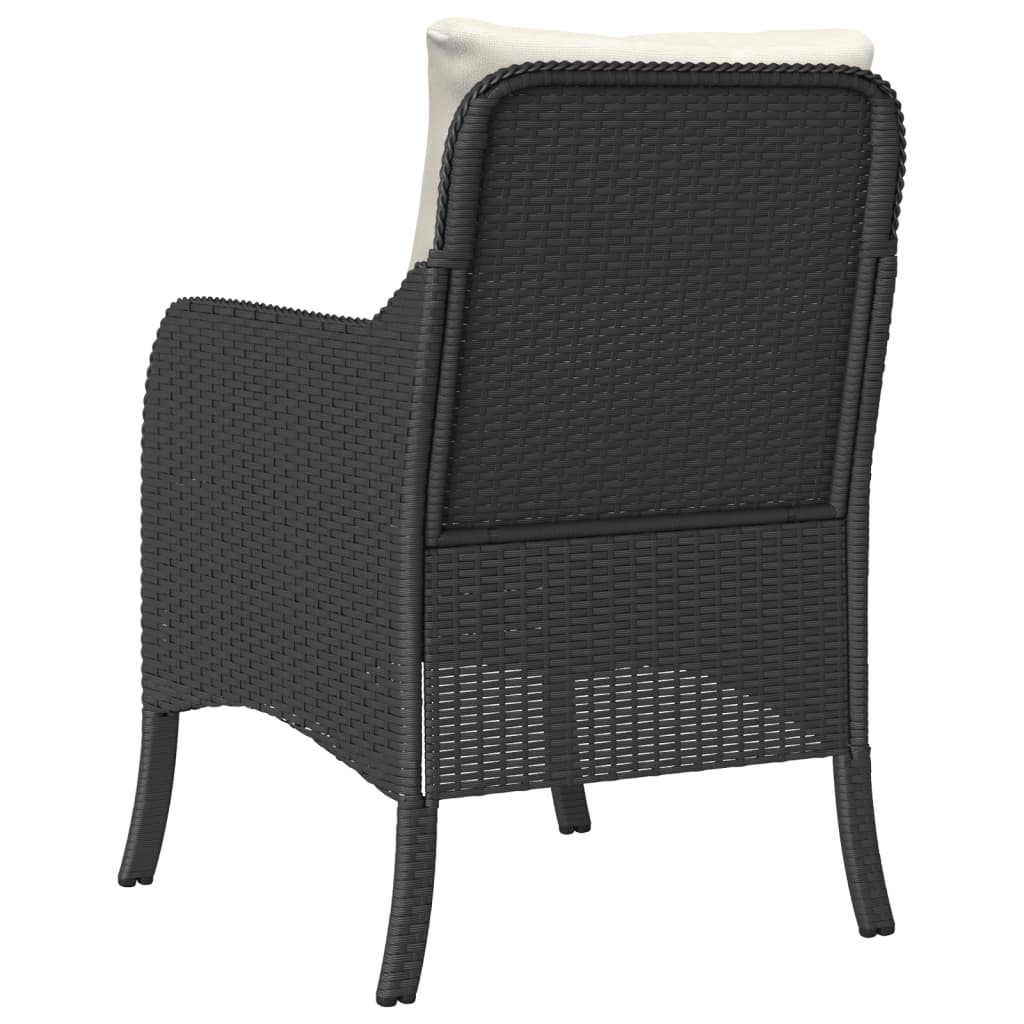 Chaises de jardin avec coussins lot de 2 noir résine tressée