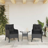 Chaises de jardin avec coussins lot de 2 noir résine tressée