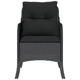 Chaises de jardin avec coussins lot de 2 noir résine tressée