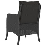 Chaises de jardin avec coussins lot de 2 noir résine tressée