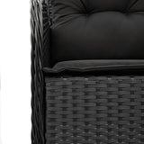 Chaises de jardin avec coussins lot de 2 noir résine tressée