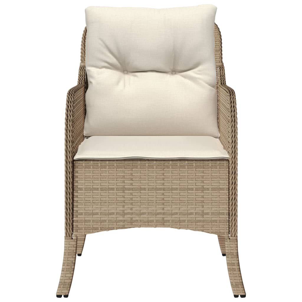 Chaises de jardin avec coussins lot de 2 beige résine tressée