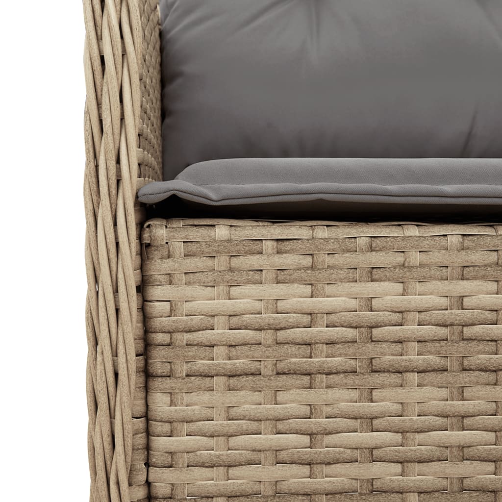 Gartenstühle mit Kissen, 2er-Set, beige Rattanmischung