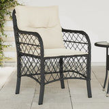 Chaises de jardin avec coussins lot de 2 noir résine tressée