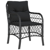 Chaises de jardin avec coussins lot de 2 noir résine tressée